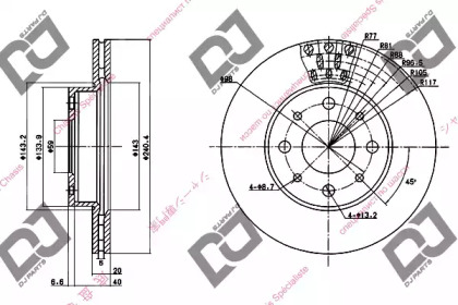 Тормозной диск DJ PARTS BD1294